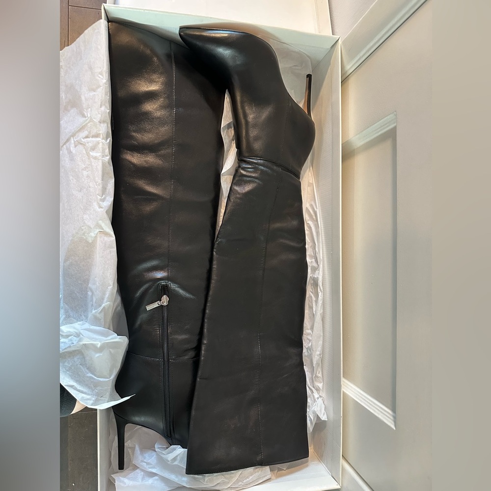 SCHUTZ Sleek Black Over the Knee Boots - Picture 4 of 10